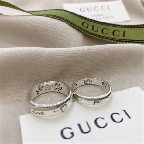 gucci nacre couple ring|Gucci 925 silver flower ring.